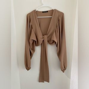 Front tie blouse